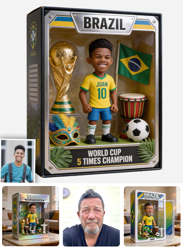 Brazil Soccer Player - Personalized Soccer Custom Shaped Acrylic Plaque