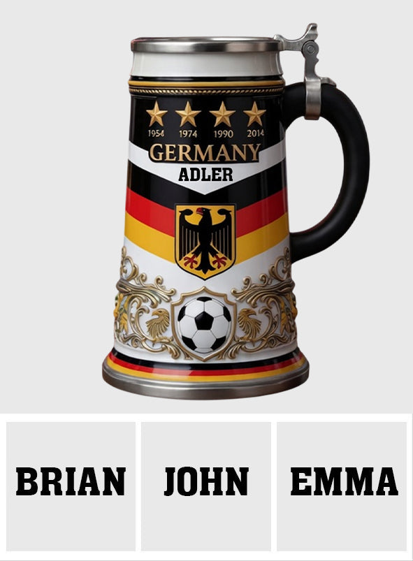 Germany Four Times Champion - Personalized Soccer Beer Stein