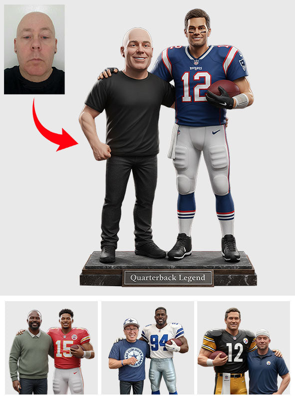 Standing Next To Legend - Custom From Any Photo - Personalized American Football Custom Shaped Acrylic Plaque