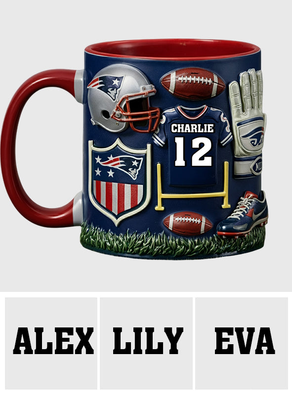 Love Football - Personalized American Football Accent Mug