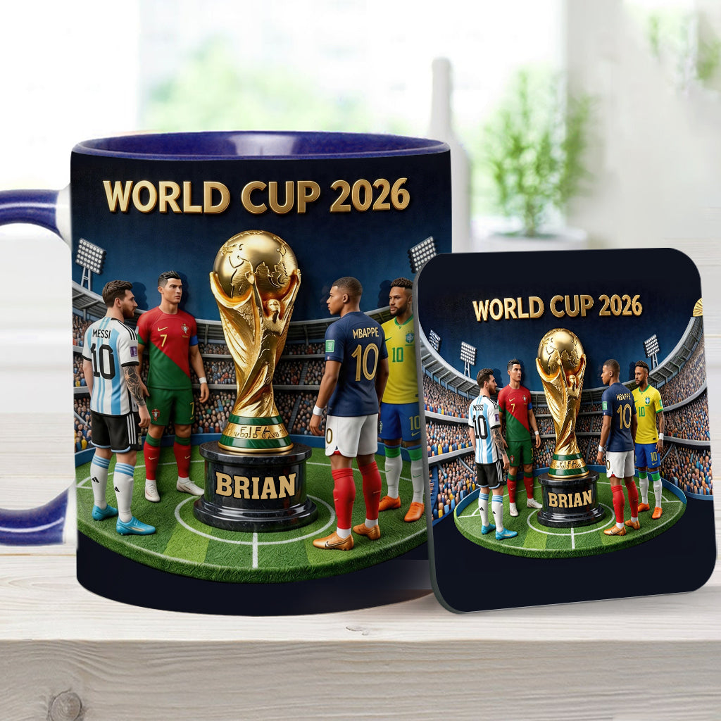 Who Is The Champion? - Personalized Soccer Accent Mug