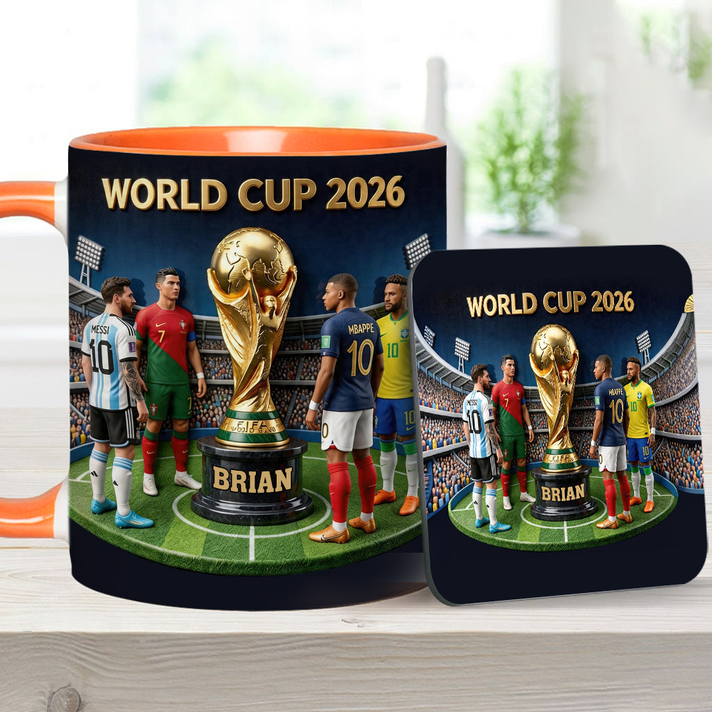 Who Is The Champion? - Personalized Soccer Accent Mug