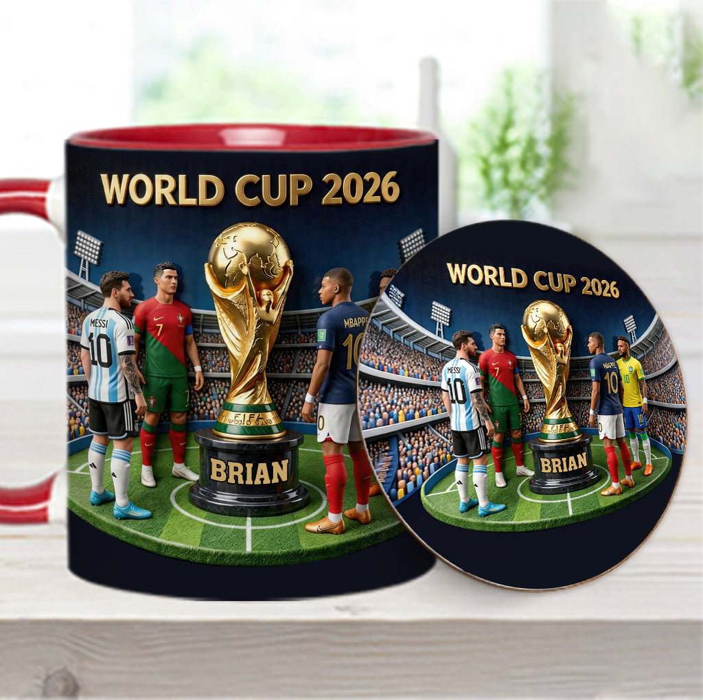 Who Is The Champion? - Personalized Soccer Accent Mug
