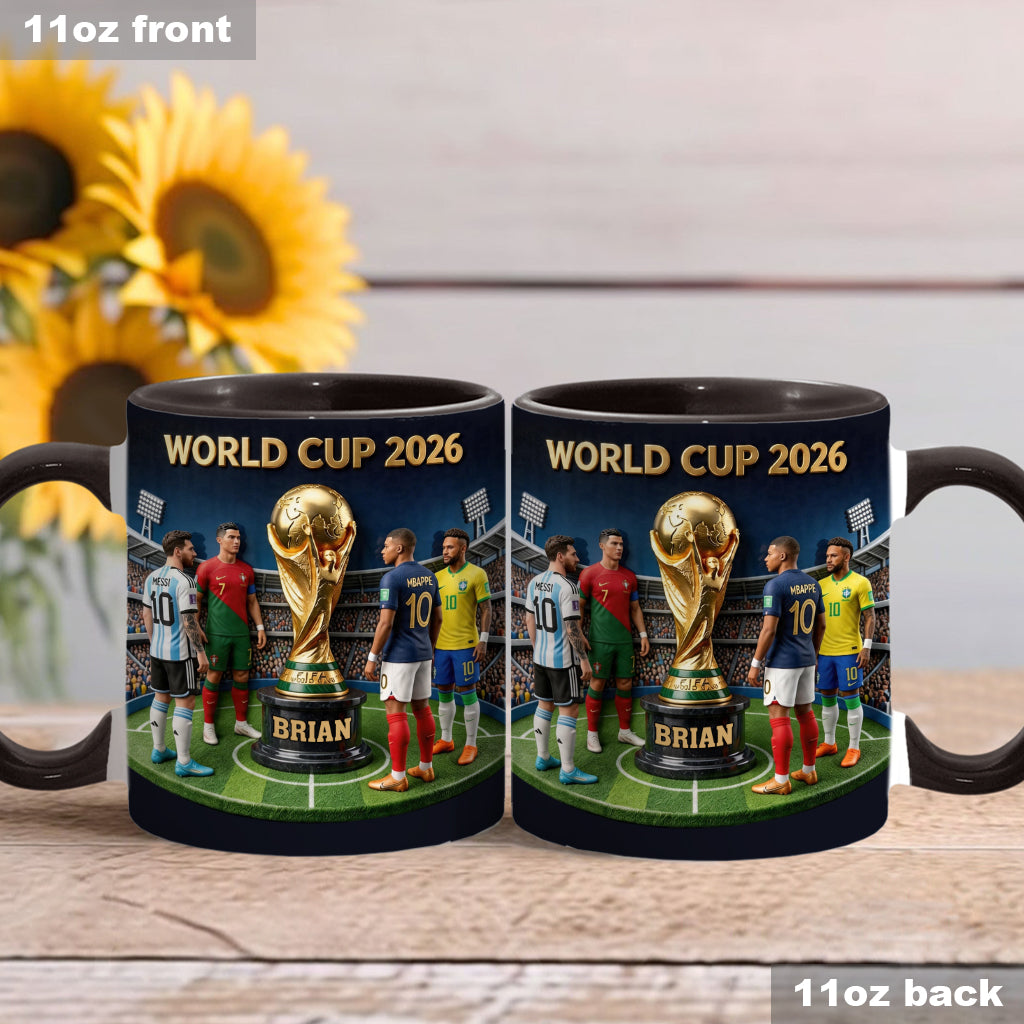 Who Is The Champion? - Personalized Soccer Accent Mug