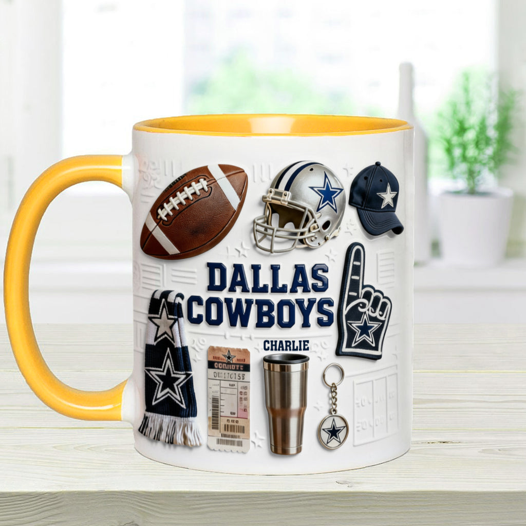 Love Football - Personalized American Football Accent Mug