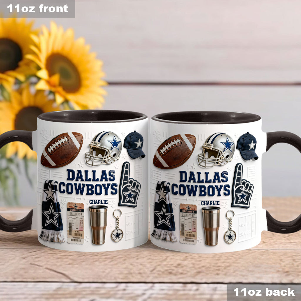 Love Football - Personalized American Football Accent Mug