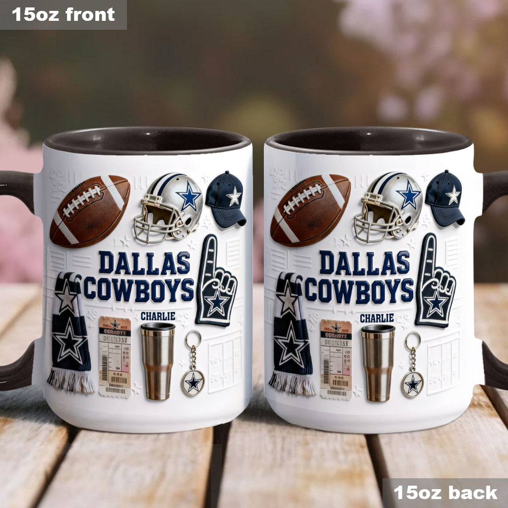 Love Football - Personalized American Football Accent Mug