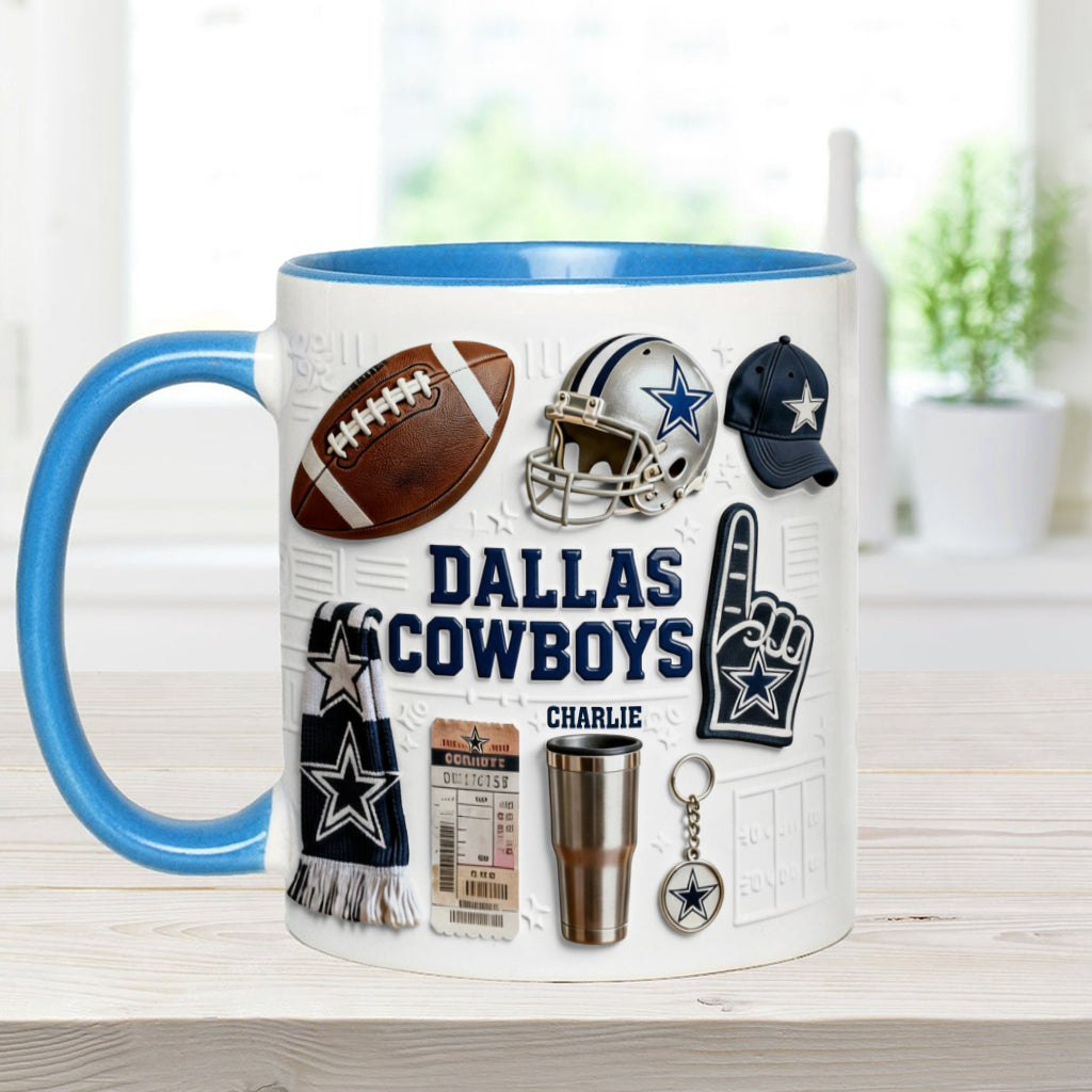 Love Football - Personalized American Football Accent Mug