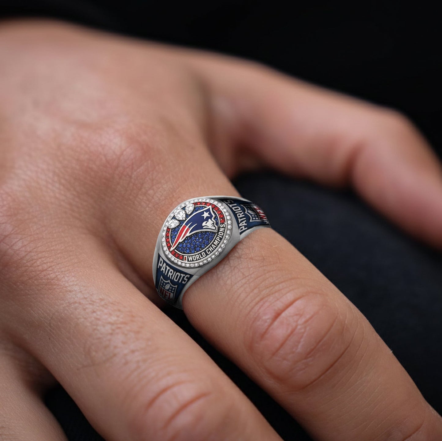 England Patriots Football Team - Personalized American Football Signet Ring