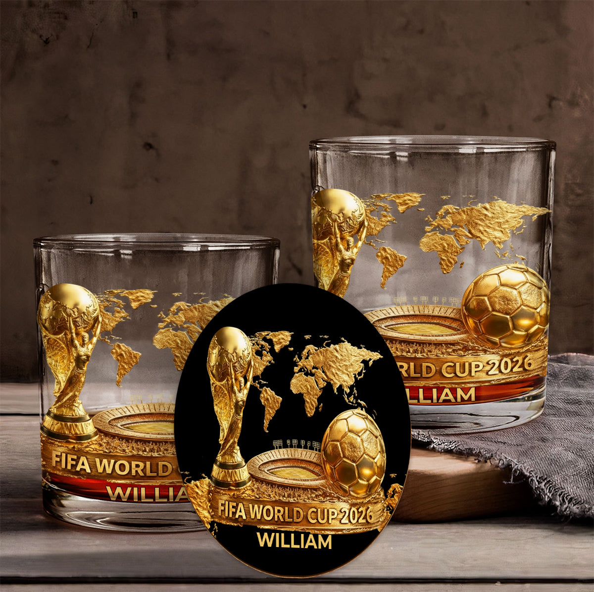 The World Cup 2026 - Personalized Soccer Whiskey Glass