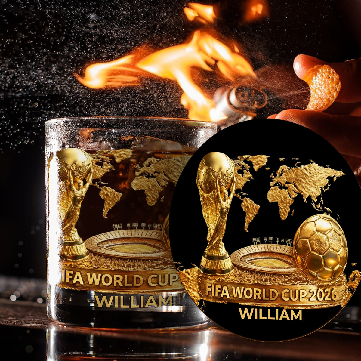 The World Cup 2026 - Personalized Soccer Whiskey Glass