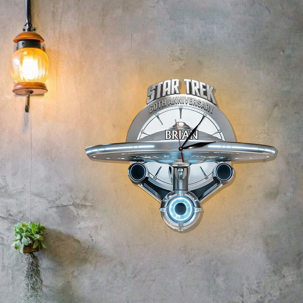 Final Frontier 60th Anniversary - Personalized Star Fleet LED Light Wall Clock