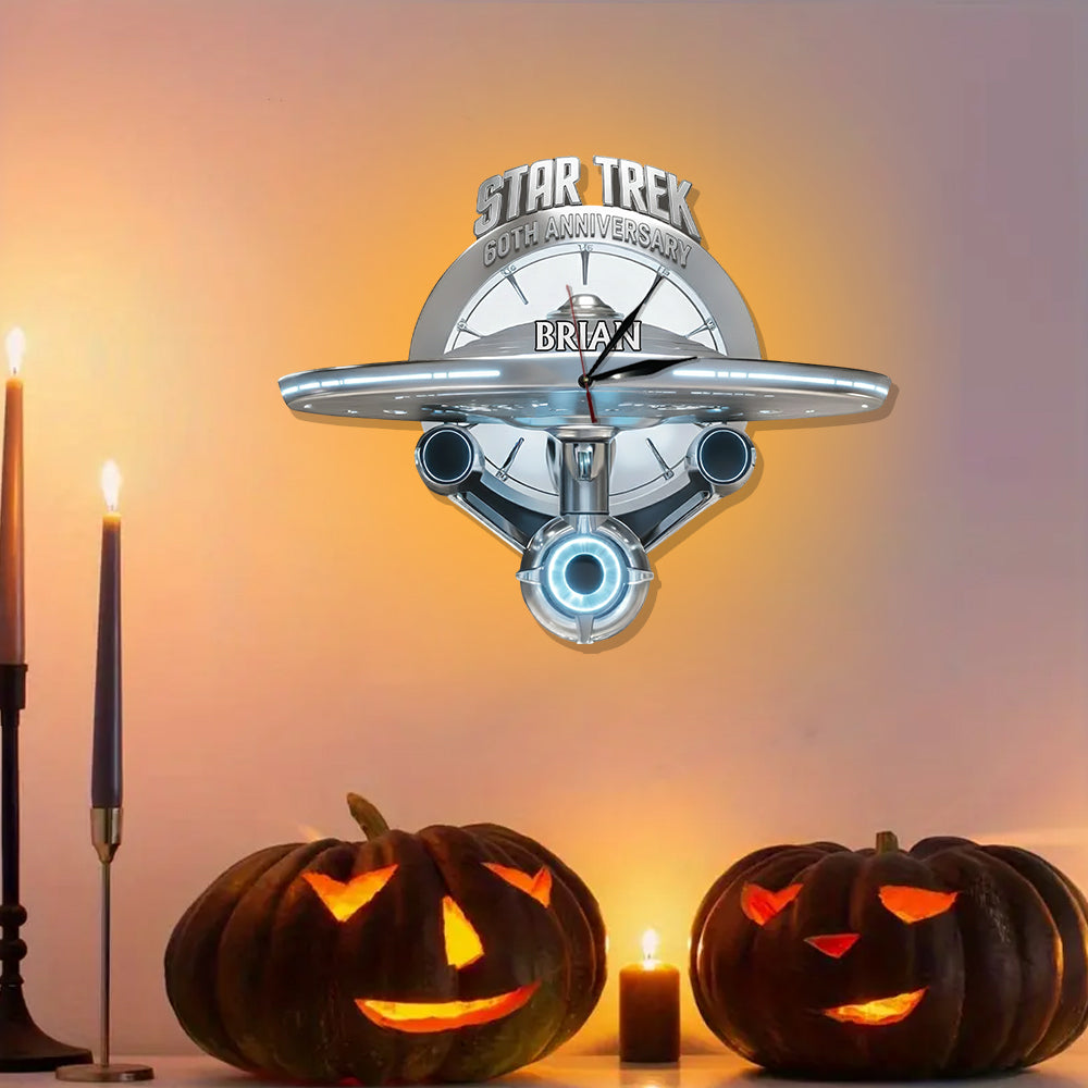 Final Frontier 60th Anniversary - Personalized Star Fleet LED Light Wall Clock