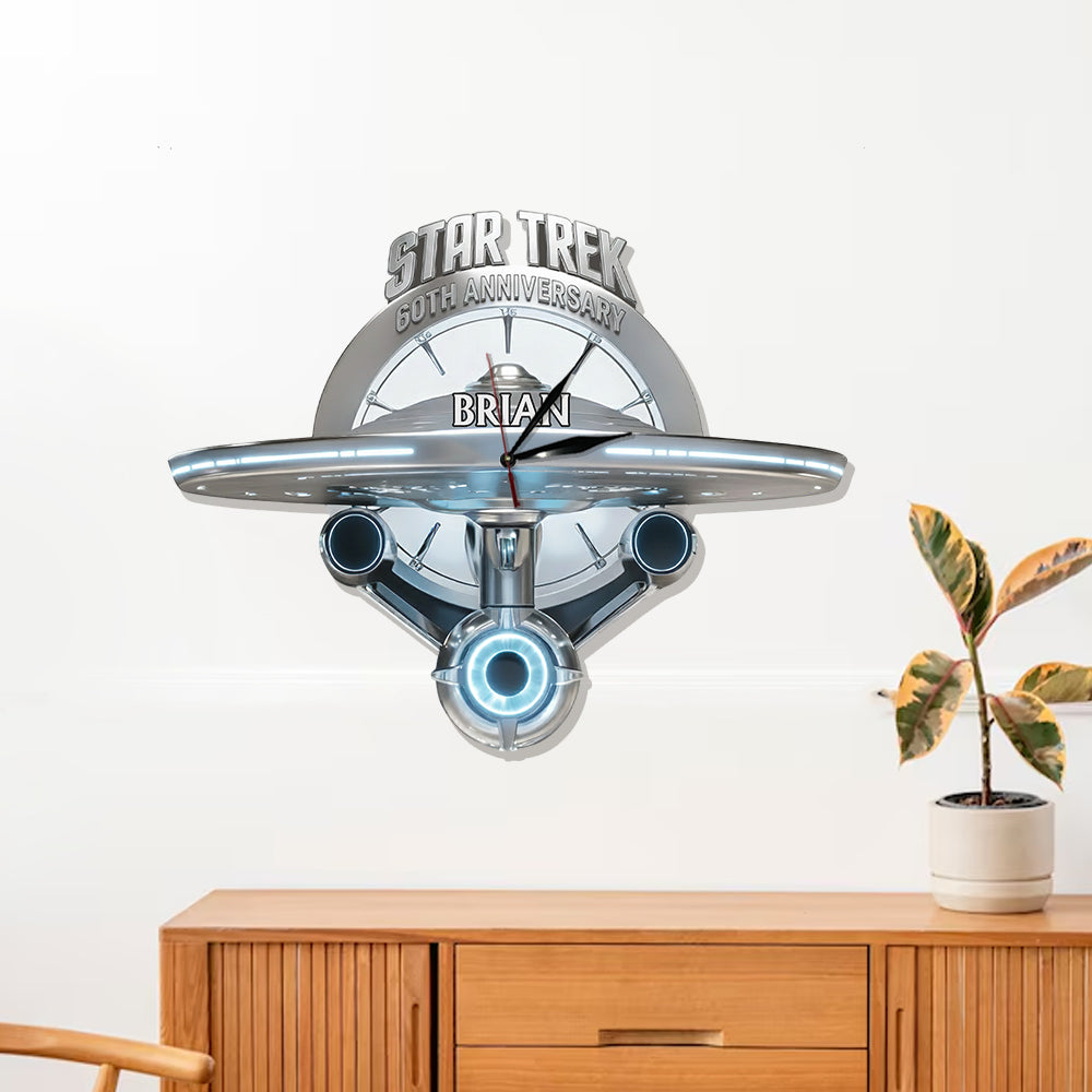 Final Frontier 60th Anniversary - Personalized Star Fleet LED Light Wall Clock