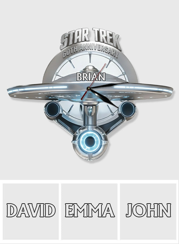 Final Frontier 60th Anniversary - Personalized Star Fleet LED Light Wall Clock