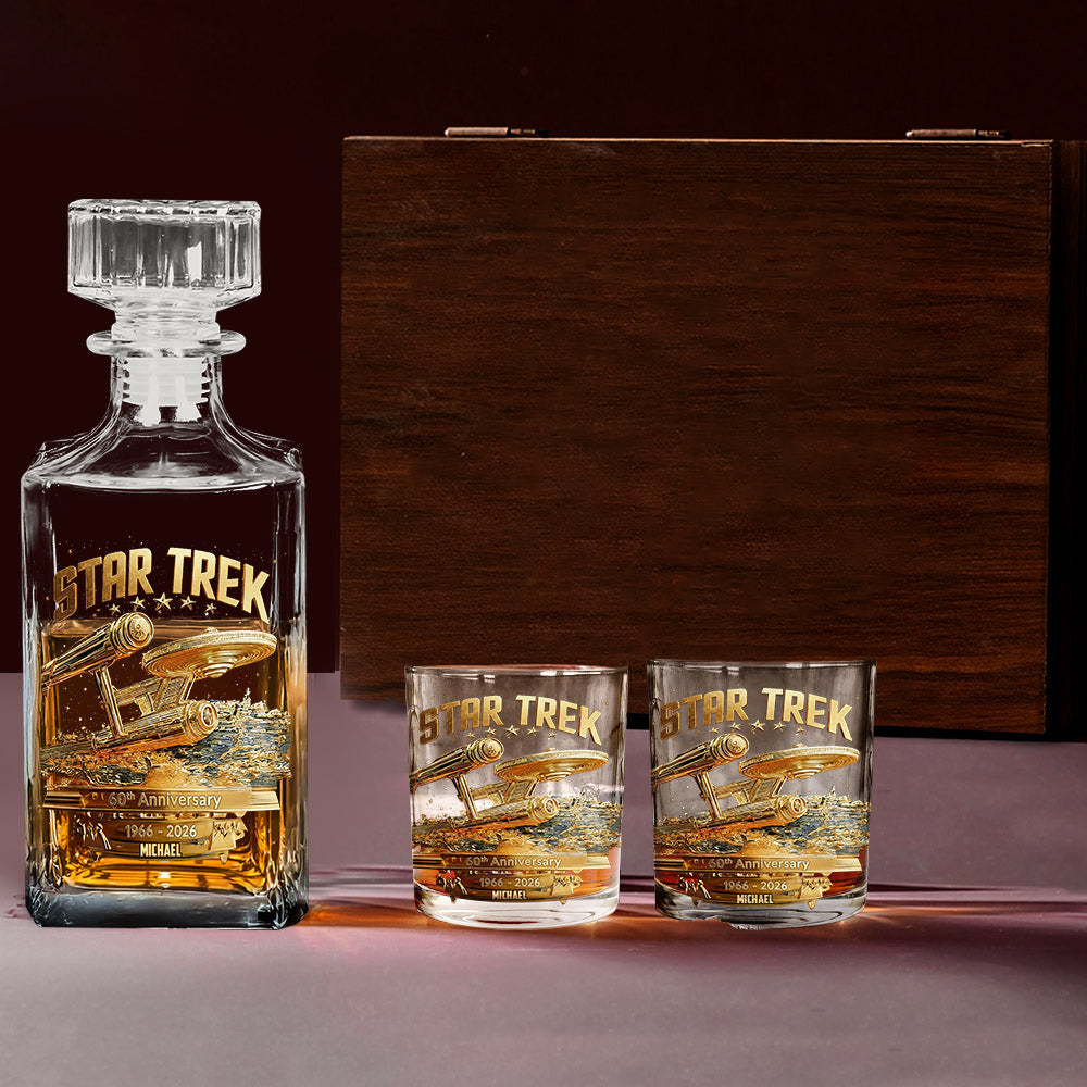 60th Anniversary - Personalized Star Fleet Whiskey Decanter Set