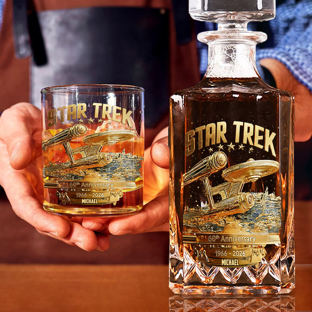 60th Anniversary - Personalized Star Fleet Whiskey Decanter Set