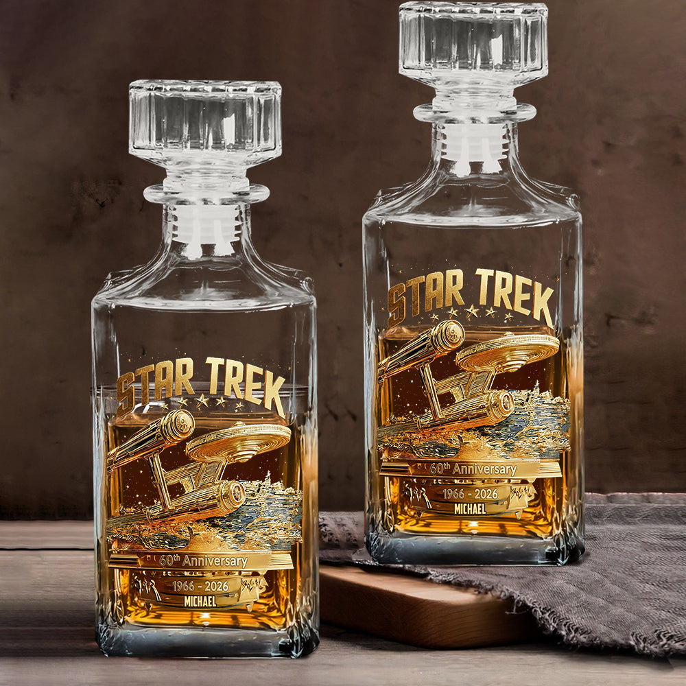 60th Anniversary - Personalized Star Fleet Whiskey Decanter Set