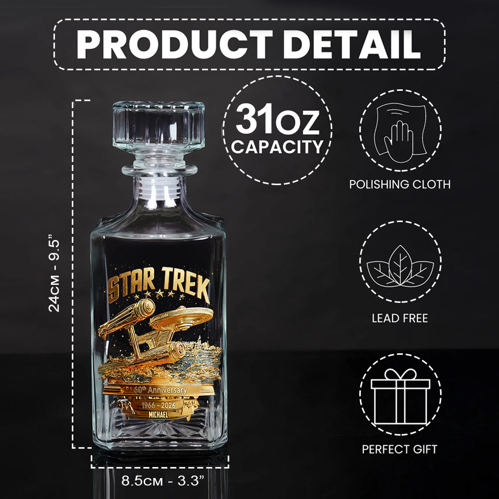 60th Anniversary - Personalized Star Fleet Whiskey Decanter Set