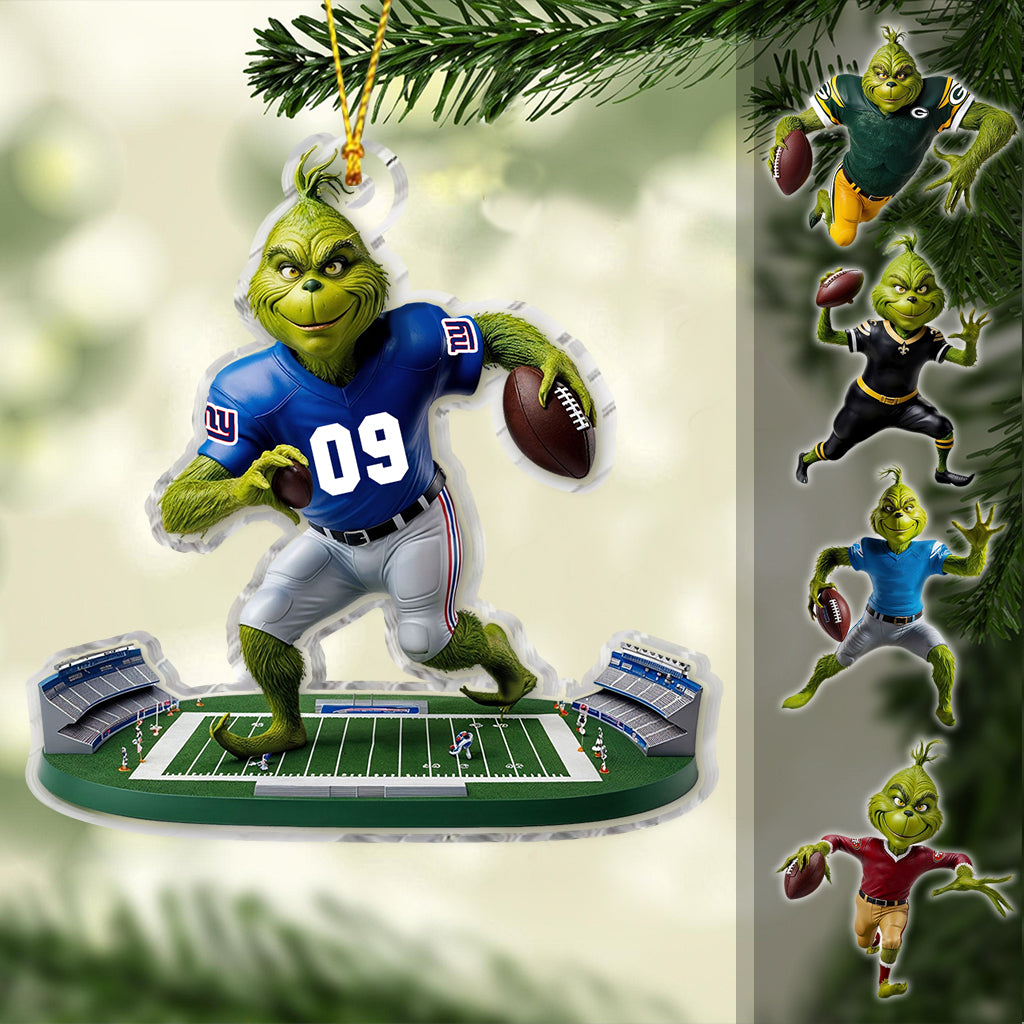 Green Monster Football Team - Personalized Ornament