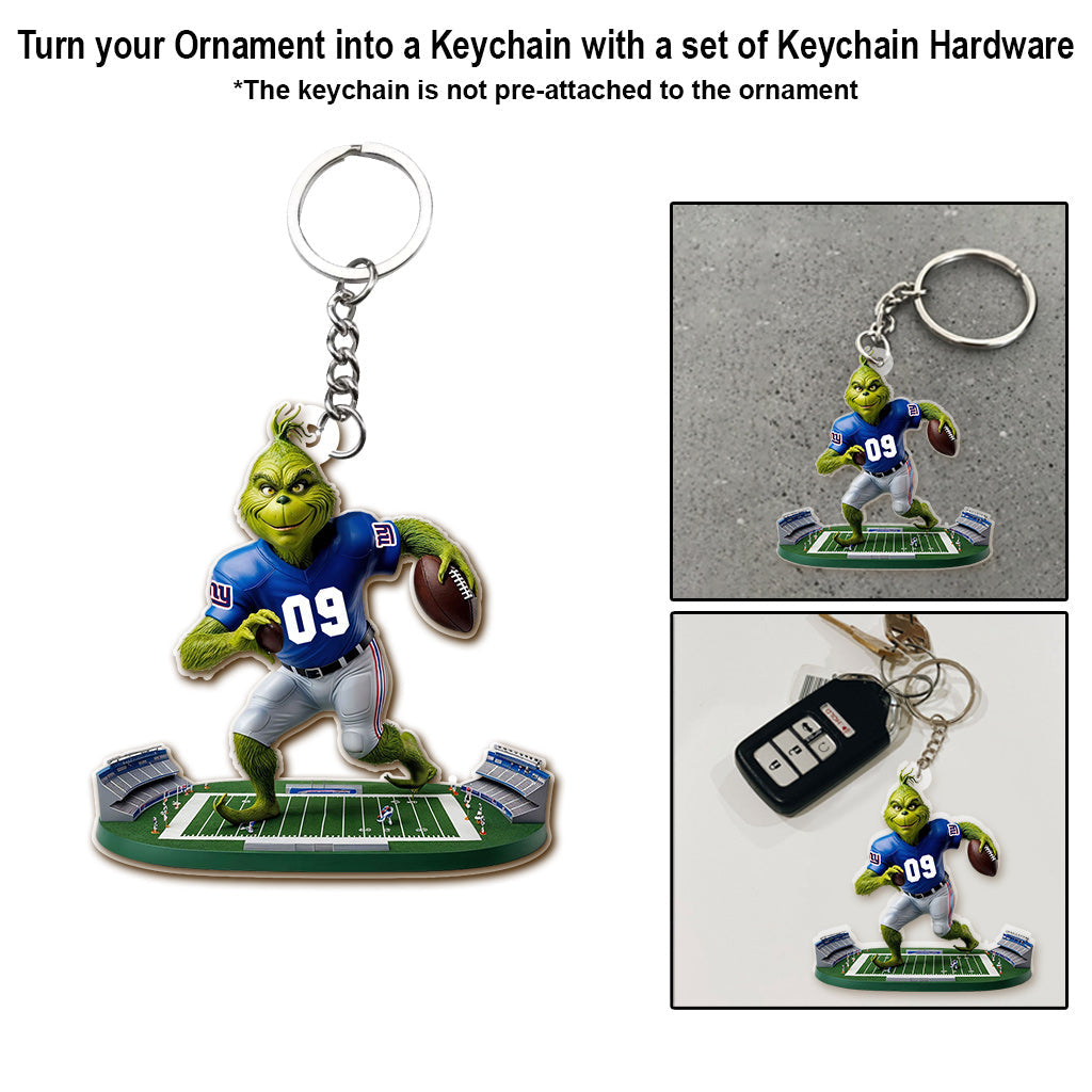 Green Monster Football Team - Personalized Ornament