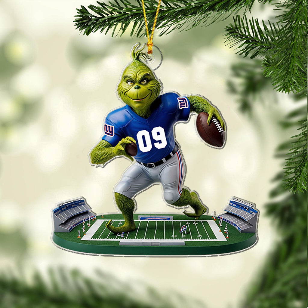 Green Monster Football Team - Personalized Ornament