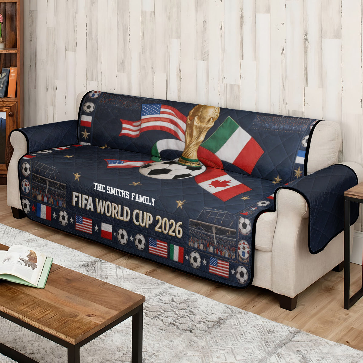 Glory Trophy 2026 - Personalized Soccer Quilted Sofa/Couch Cover