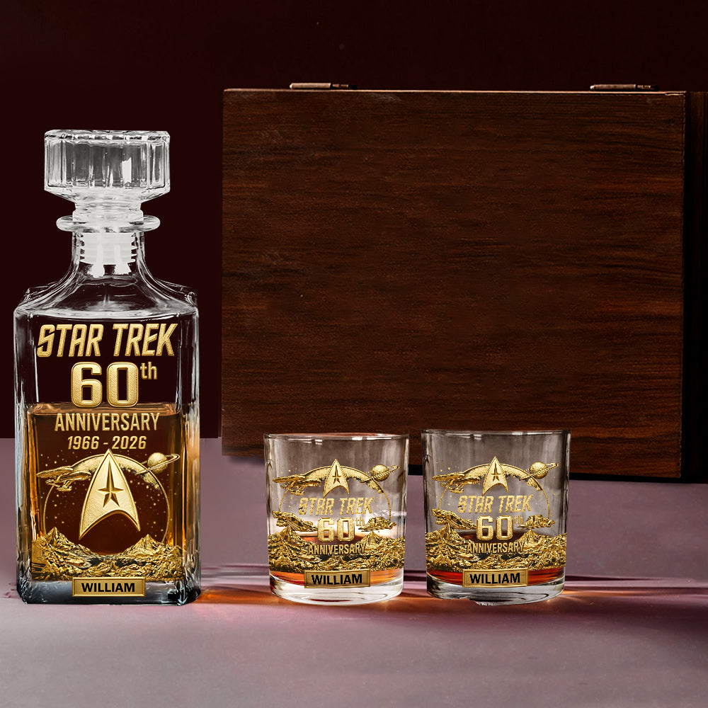 Final Frontier 60th Anniversary - Personalized Star Fleet Whiskey Decanter Set