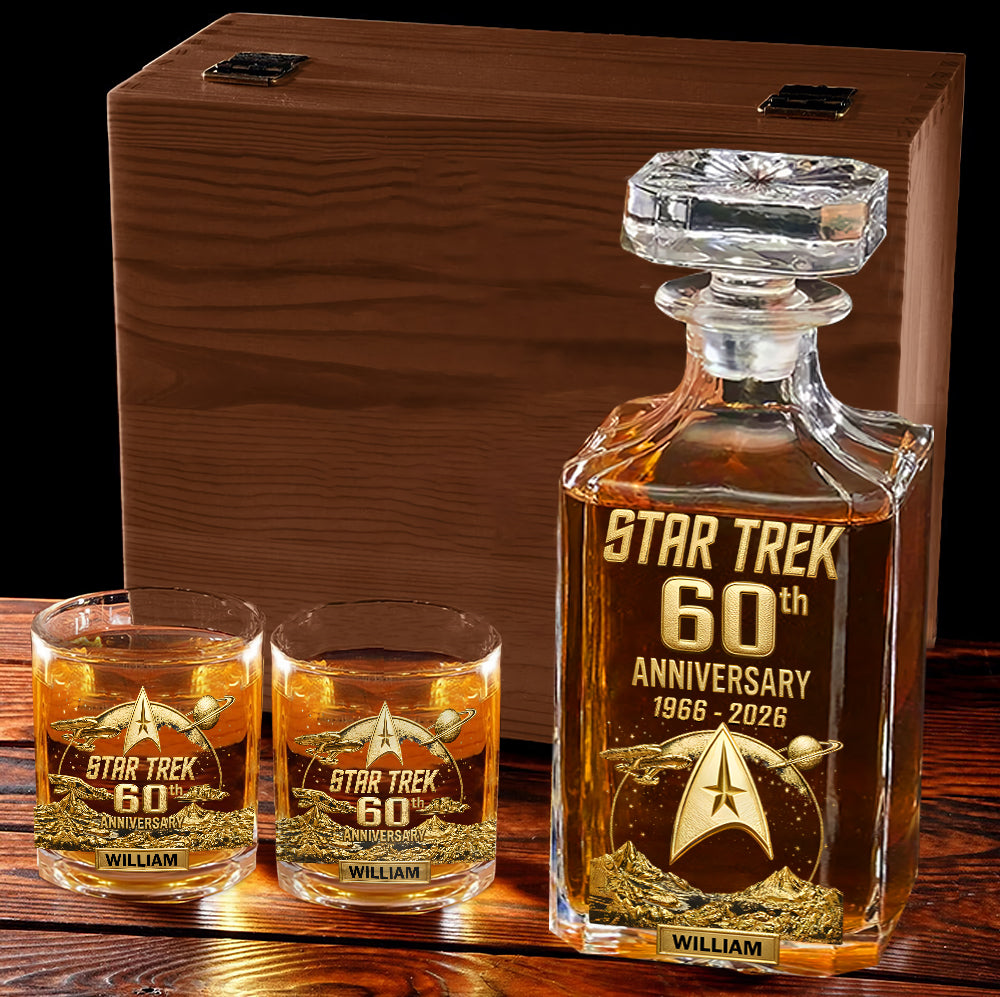 Final Frontier 60th Anniversary - Personalized Star Fleet Whiskey Decanter Set