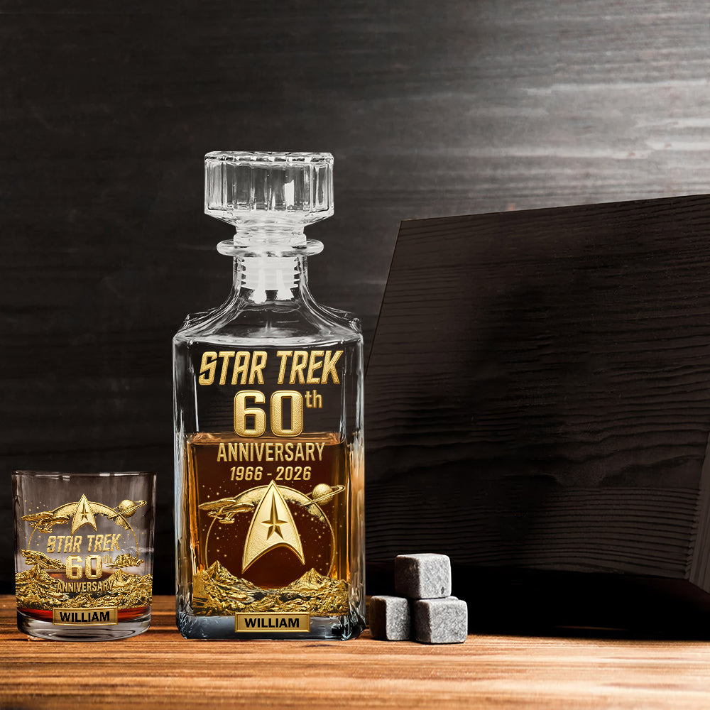 Final Frontier 60th Anniversary - Personalized Star Fleet Whiskey Decanter Set