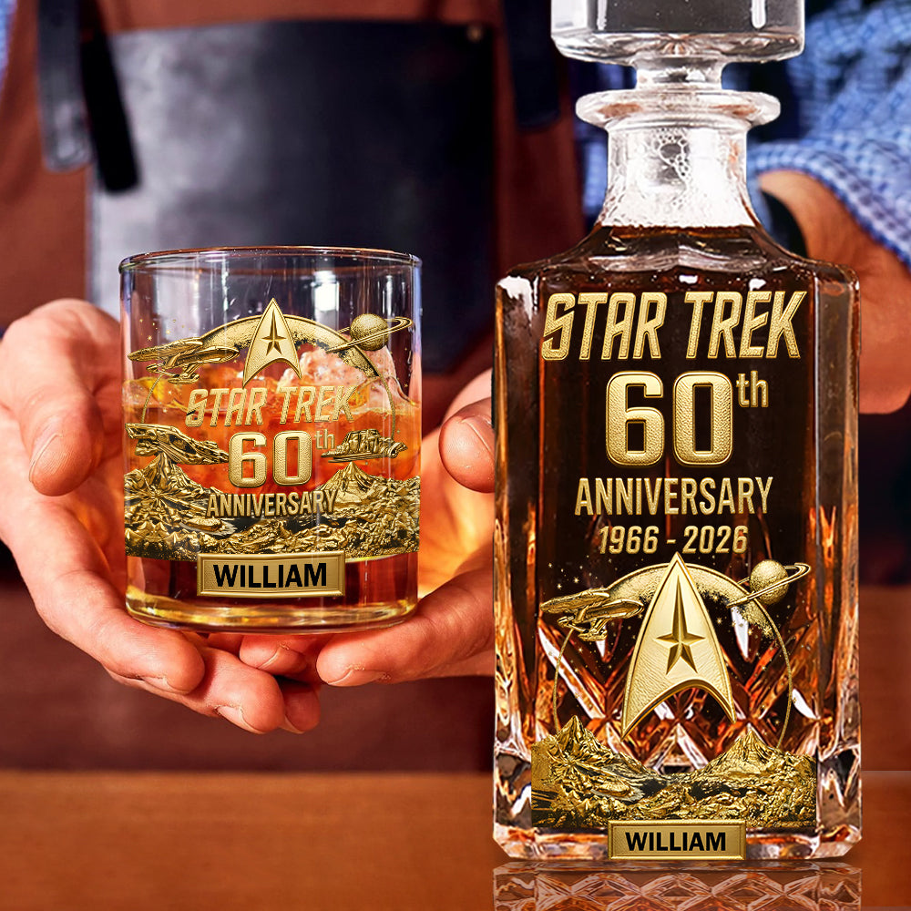 Final Frontier 60th Anniversary - Personalized Star Fleet Whiskey Decanter Set