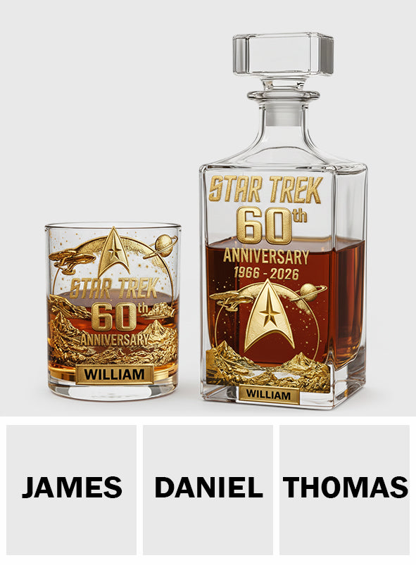 Final Frontier 60th Anniversary - Personalized Star Fleet Whiskey Decanter Set