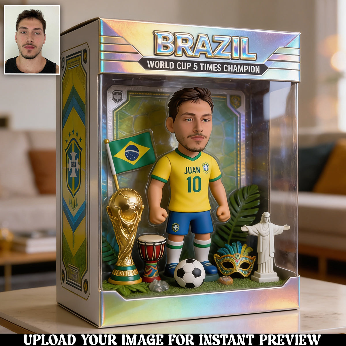 Brazil Soccer Player - Personalized Soccer Custom Shaped Acrylic Plaque