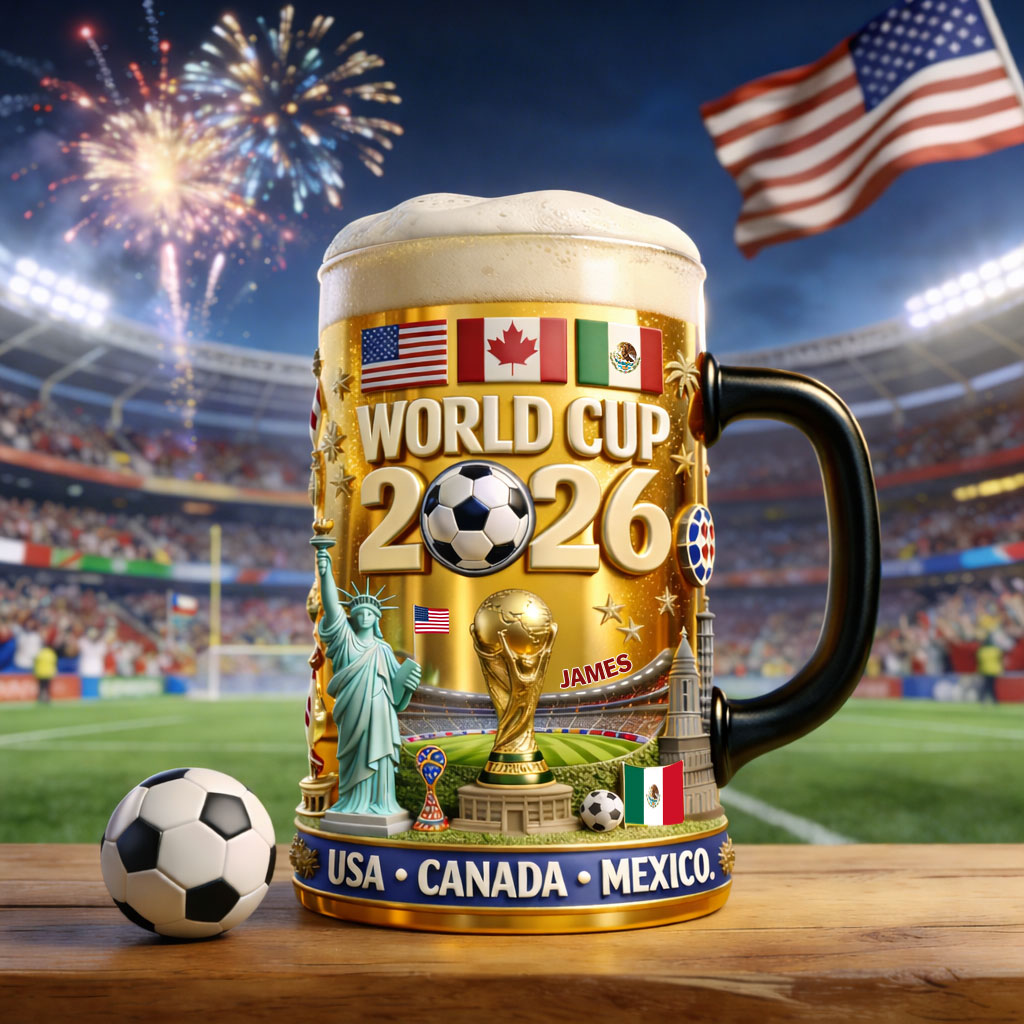 World Cup 2026 Celebration - Personalized Soccer Beer Stein