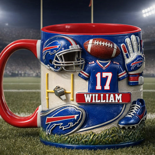 Love Football - Personalized American Football Accent Mug