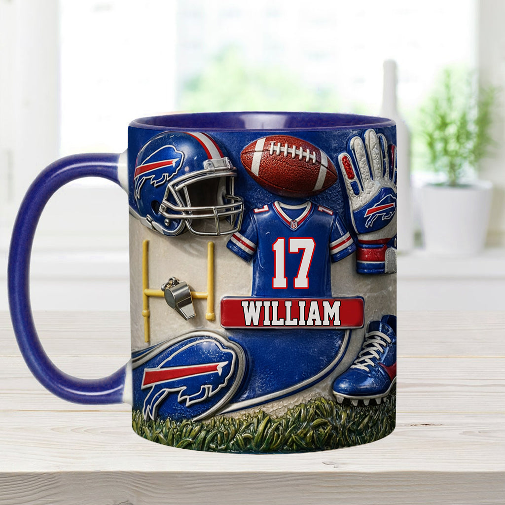 Love Football - Personalized American Football Accent Mug