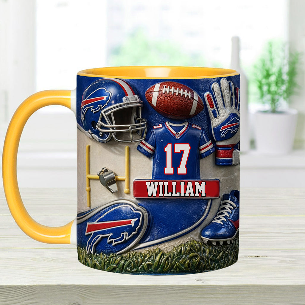 Love Football - Personalized American Football Accent Mug