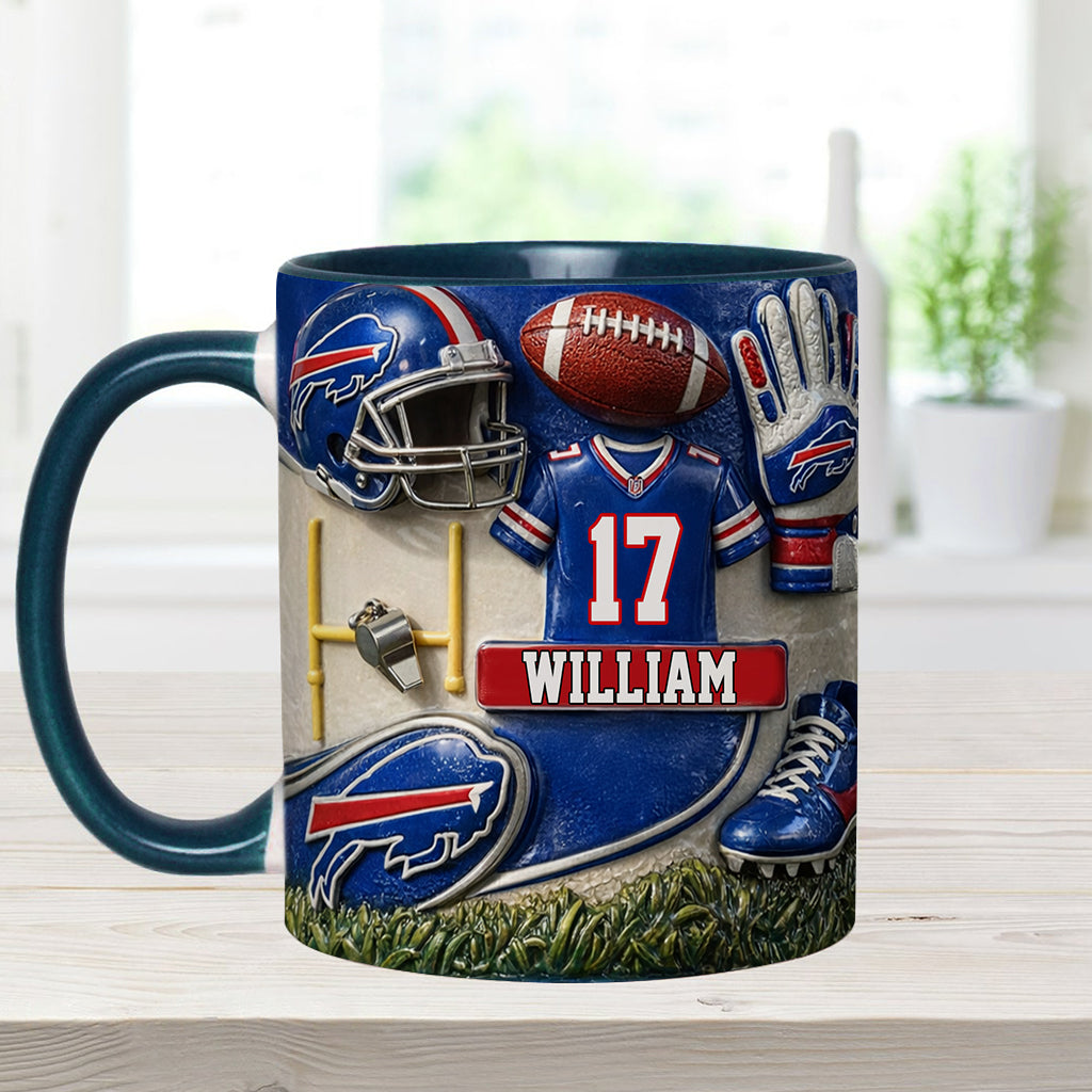 Love Football - Personalized American Football Accent Mug