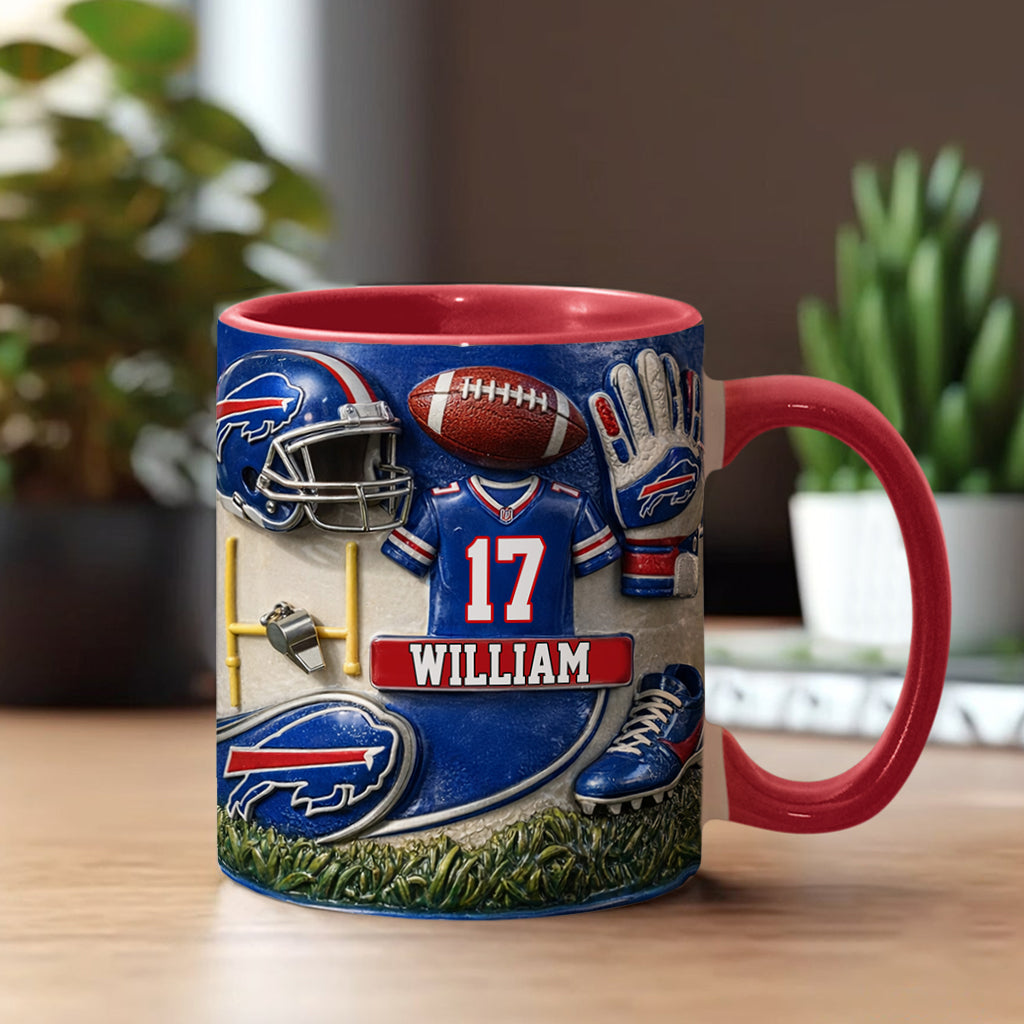 Love Football - Personalized American Football Accent Mug