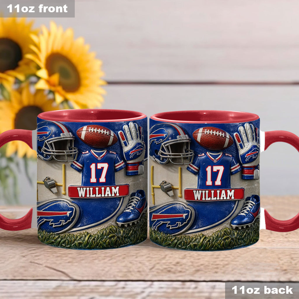 Love Football - Personalized American Football Accent Mug