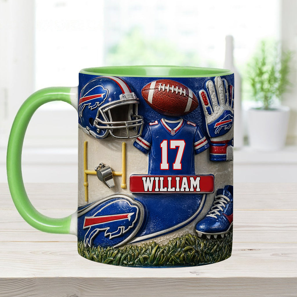 Love Football - Personalized American Football Accent Mug