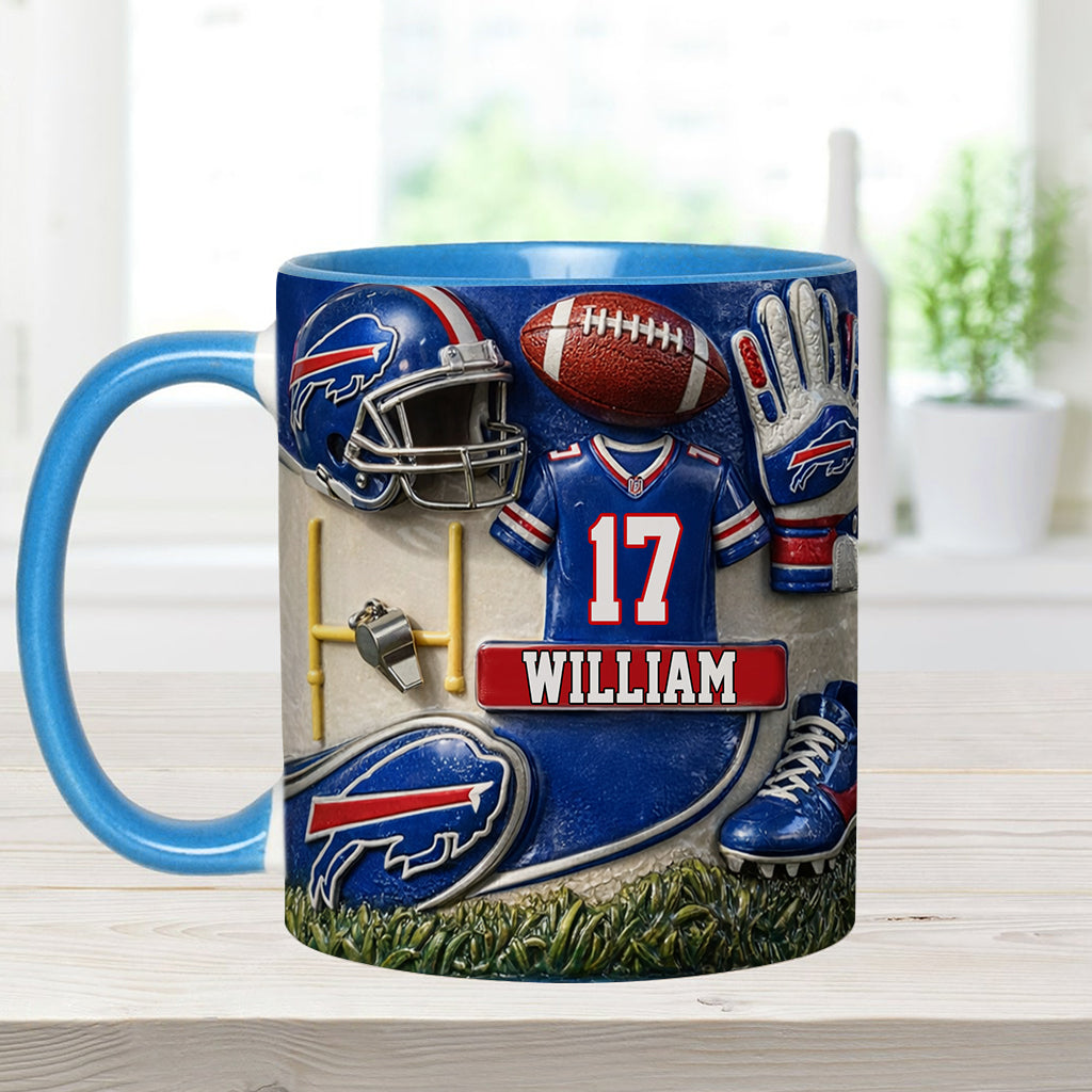 Love Football - Personalized American Football Accent Mug
