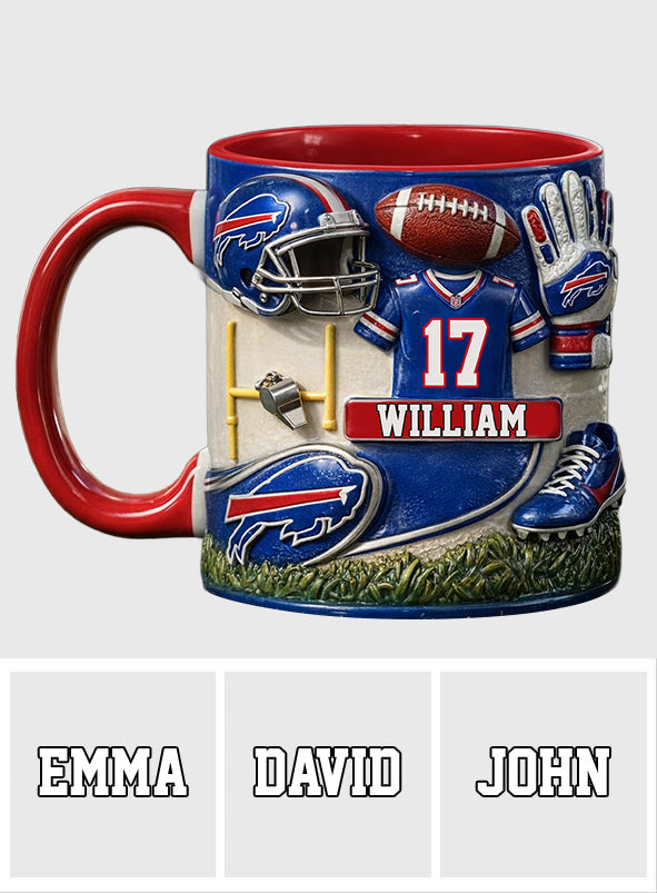Love Football - Personalized American Football Accent Mug