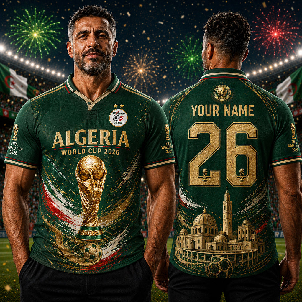 World Cup 2026, Algeria - Personalized Soccer Polo Shirt