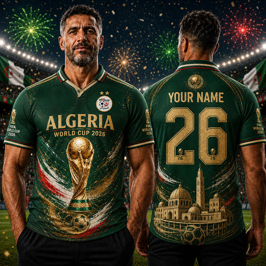 World Cup 2026, Algeria - Personalized Soccer Polo Shirt