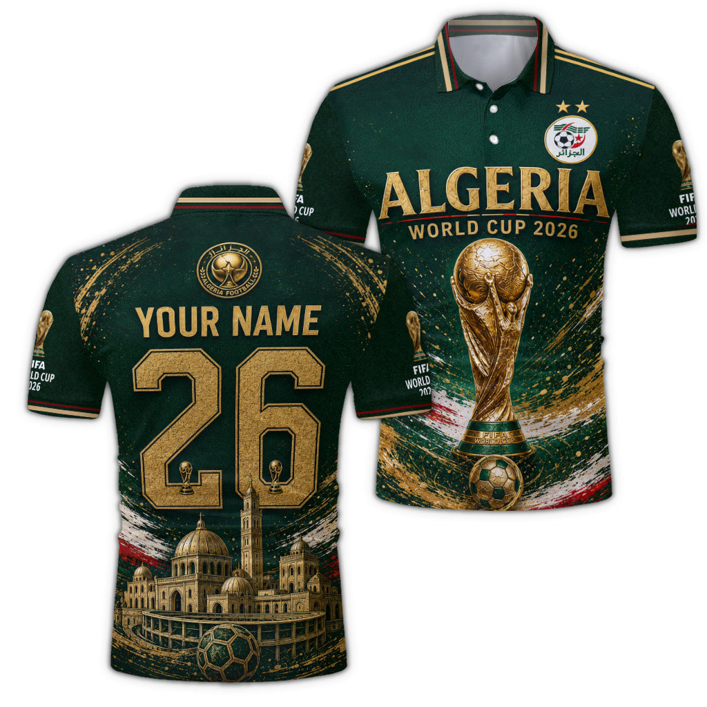 World Cup 2026, Algeria - Personalized Soccer Polo Shirt