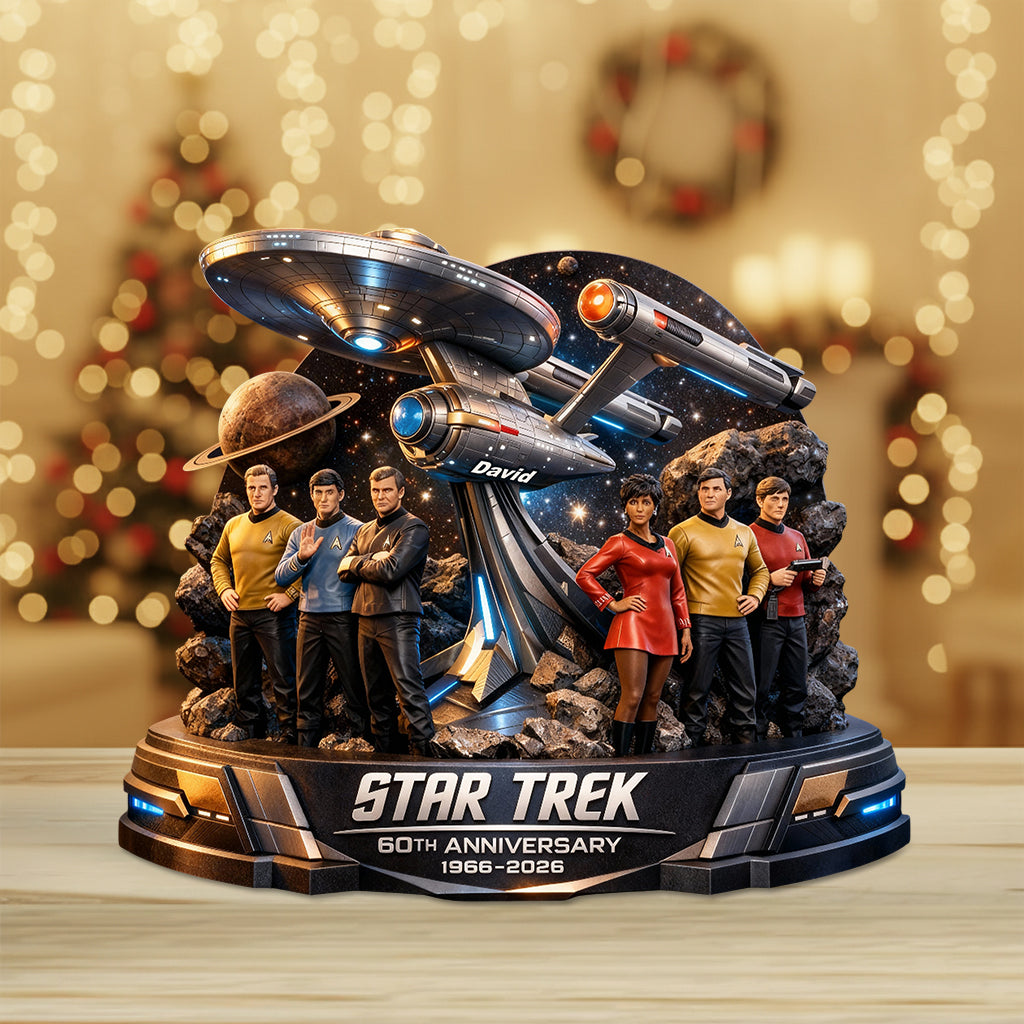 Final Frontier Crew 60th Anniversary Collectible - Personalized Star Fleet Custom Shaped Acrylic Plaque