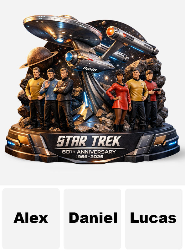Final Frontier Crew 60th Anniversary Collectible - Personalized Star Fleet Custom Shaped Acrylic Plaque