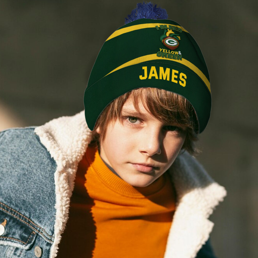 Green Bay Football Team - Personalized American Football Beanie Hat