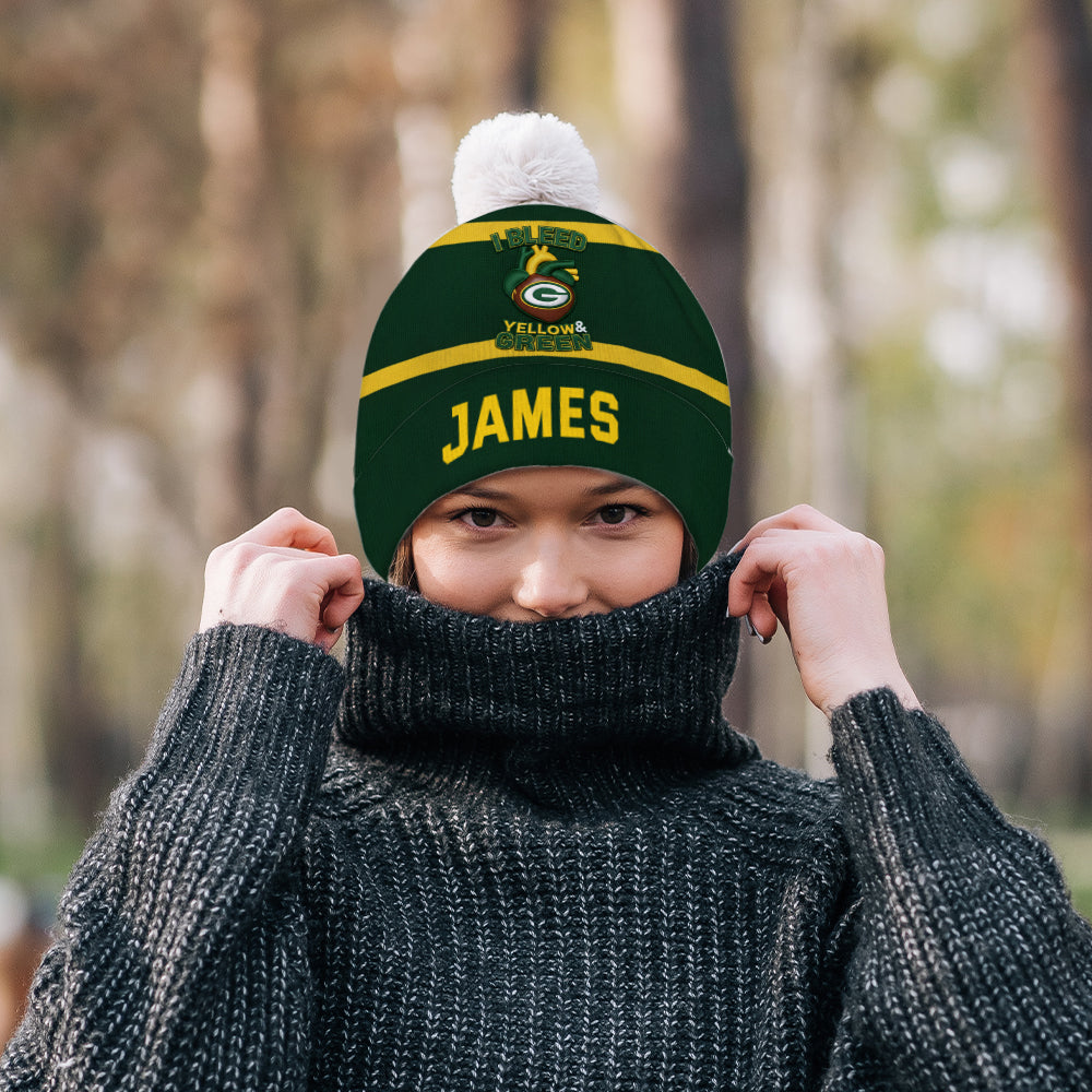 Green Bay Football Team - Personalized American Football Beanie Hat